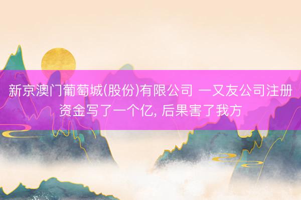 新京澳门葡萄城(股份)有限公司 一又友公司注册资金写了一个亿， 后果害了我方