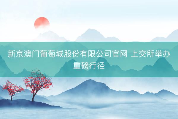 新京澳门葡萄城股份有限公司官网 上交所举办重磅行径