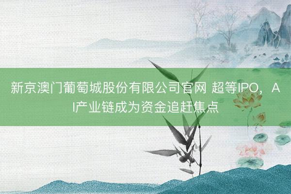 新京澳门葡萄城股份有限公司官网 超等IPO，AI产业链成为资金追赶焦点