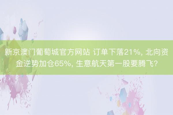 新京澳门葡萄城官方网站 订单下落21%， 北向资金逆势加仓65%， 生意航天第一股要腾飞?