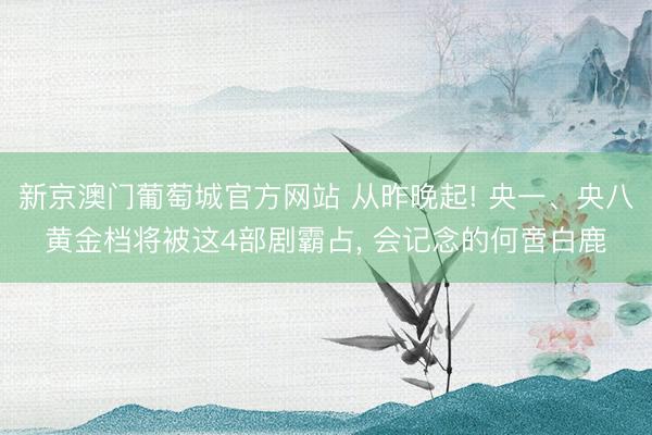 新京澳门葡萄城官方网站 从昨晚起! 央一、央八黄金档将被这4部剧霸占, 会记念的何啻白鹿