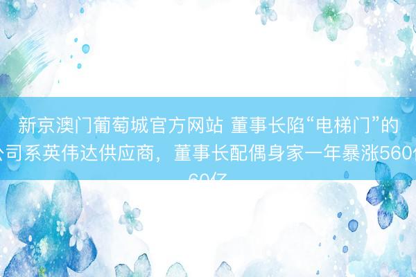 新京澳门葡萄城官方网站 董事长陷“电梯门”的公司系英伟达供应商，董事长配偶身家一年暴涨560亿