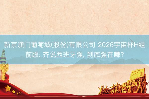 新京澳门葡萄城(股份)有限公司 2026宇宙杯H组前瞻: 齐说西班牙强, 到底强在哪?