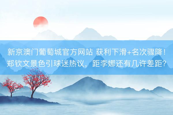 新京澳门葡萄城官方网站 获利下滑+名次骤降!郑钦文景色引球迷热议,距李娜还有几许差距?