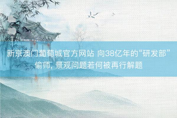 新京澳门葡萄城官方网站 向38亿年的“研发部”偷师， 景观问题若何被再行解题