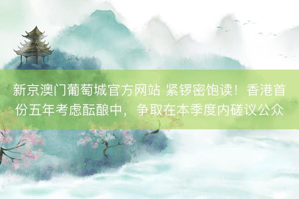 新京澳门葡萄城官方网站 紧锣密饱读！香港首份五年考虑酝酿中，争取在本季度内磋议公众